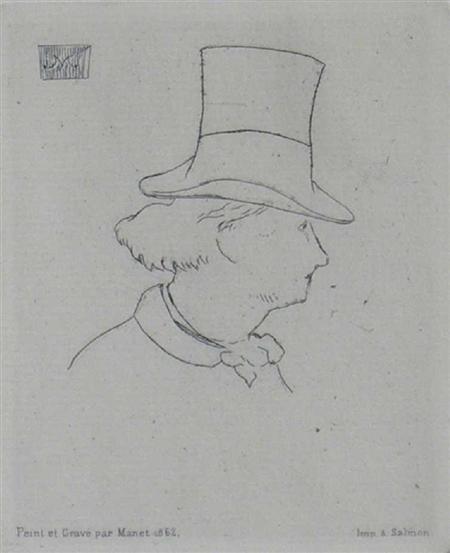 Appraisal: EDOUARD MANET FRENCH - PORTRAIT OF CHARLES BAUDELAIRE Etching cm