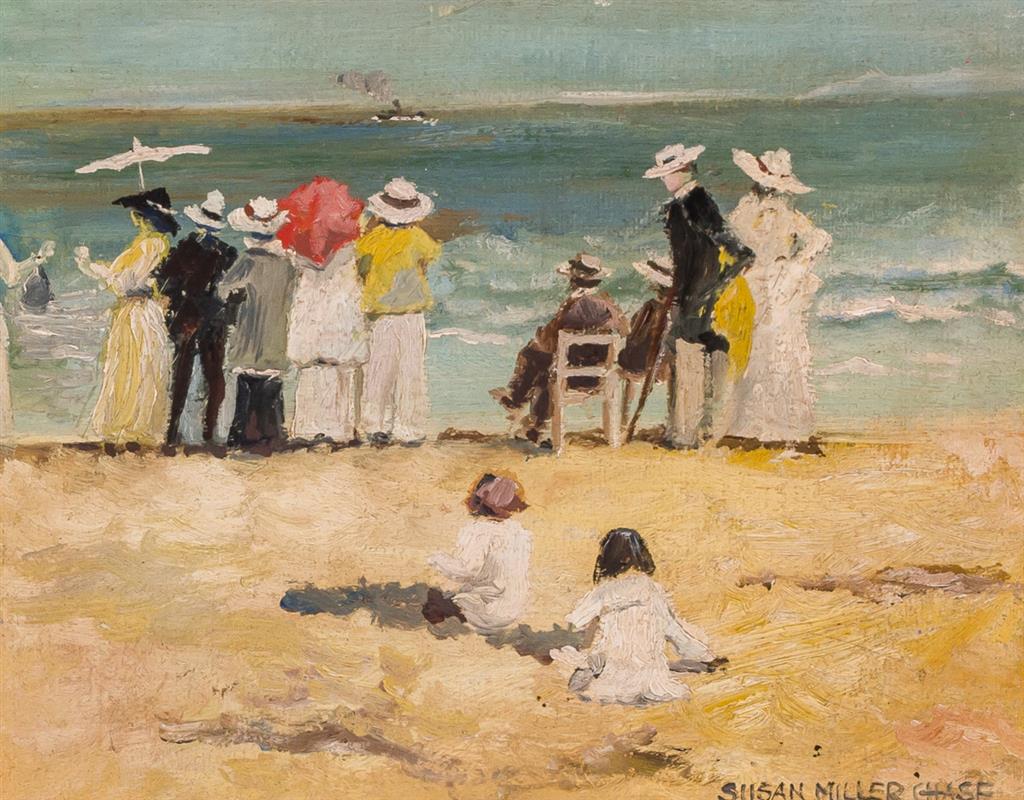 Appraisal: SUSAN MILLER CHASE American - Beach Scene oil on board