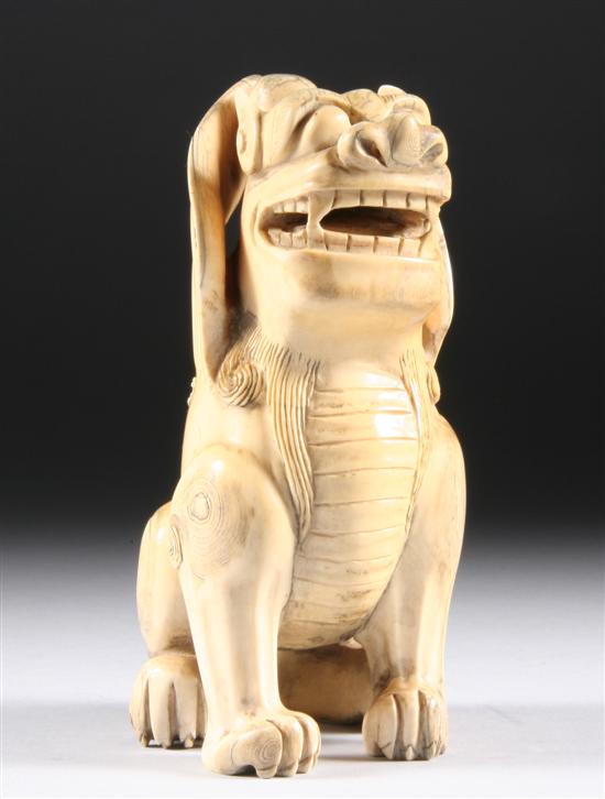 Appraisal: CHINESE IVORY FIGURE OF MYTHICAL ANIMAL - in high PROVENANCE