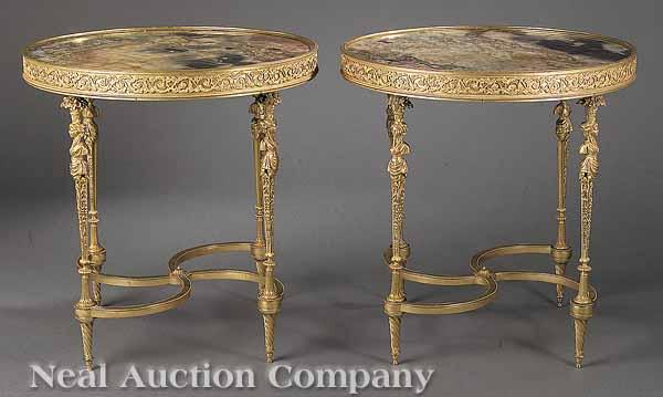 Appraisal: A Pair of Louis XVI-Style Gilt Bronze and Variegated Marble