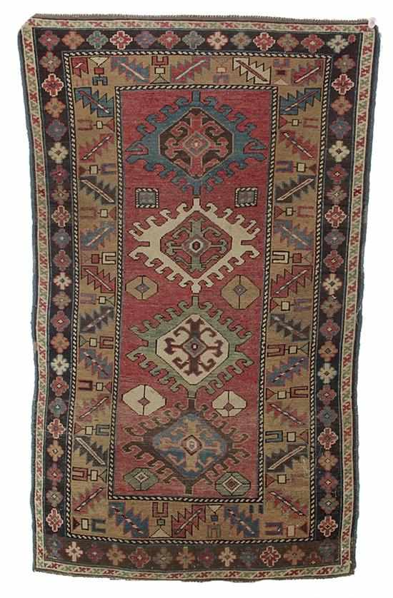 Appraisal: Antique Russian Kazak carpet circa ' x ' '' Provenance