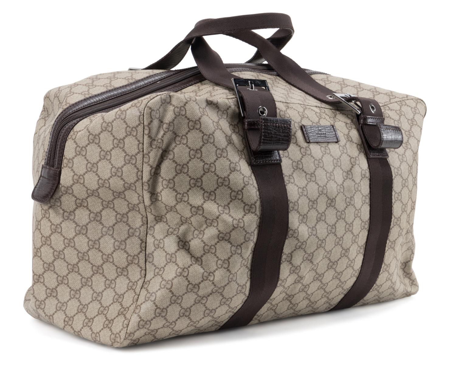 Appraisal: GUCCI MONOGRAM SMALL WEEKENDER DUFFEL Gucci monogram small weekender duffel