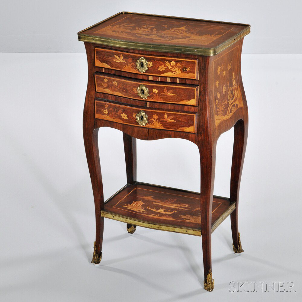 Appraisal: Louis XV-style Table Ambulant early th century with three drawers