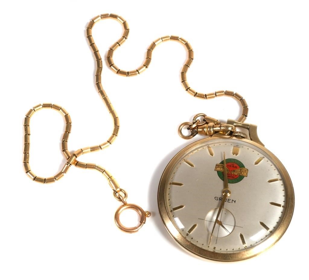 Appraisal: Gruen pocket watch engraved for and bearing the logo of