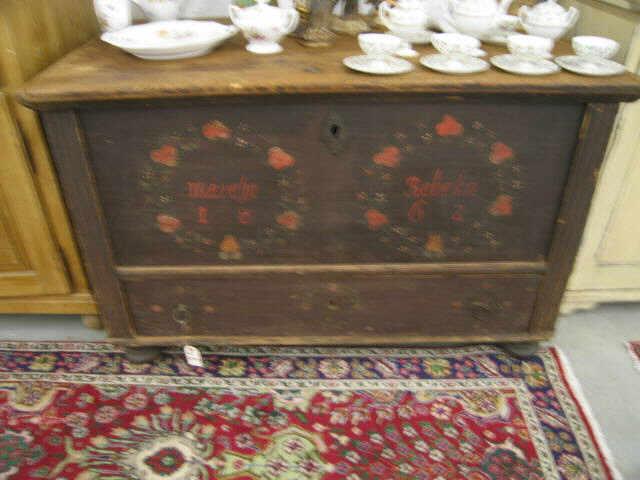 Appraisal: European Wedding Chest or Hope Chest lift top lower drawer