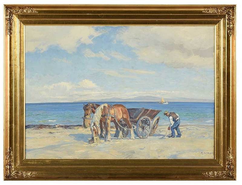 Appraisal: Borge Nyrop Danish - Wagon by the Sea signed lower