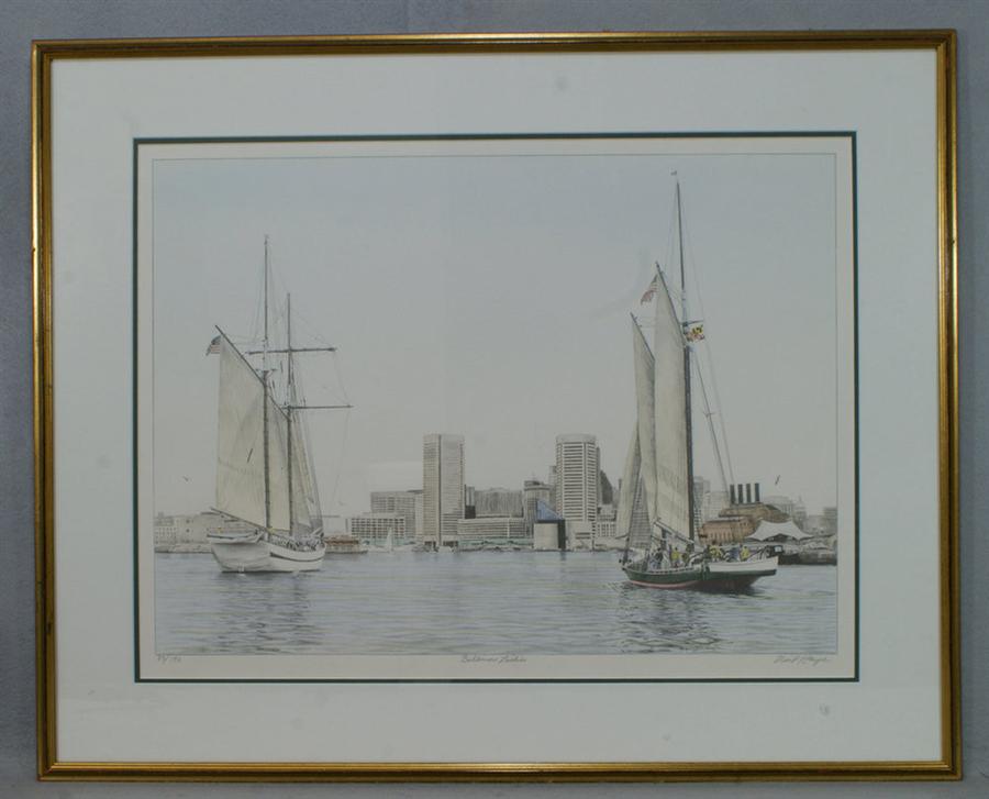 Appraisal: Neil Harpe American th c lithographs Fells Point Tugs x