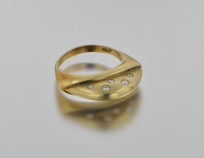 Appraisal: A Contemporary Design Gold and Diamond Ring k yellow gold