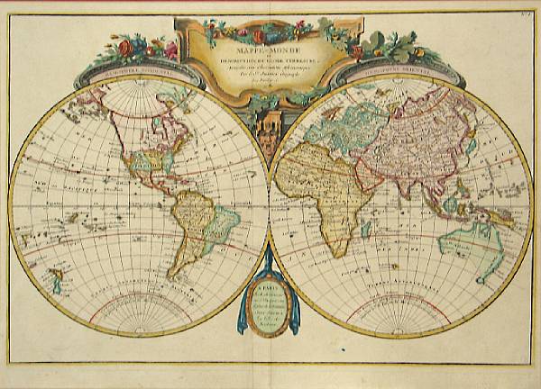 Appraisal: JANVIER JEAN Mappe-Monde ou Description du globe terrestre Paris Copper-engraved