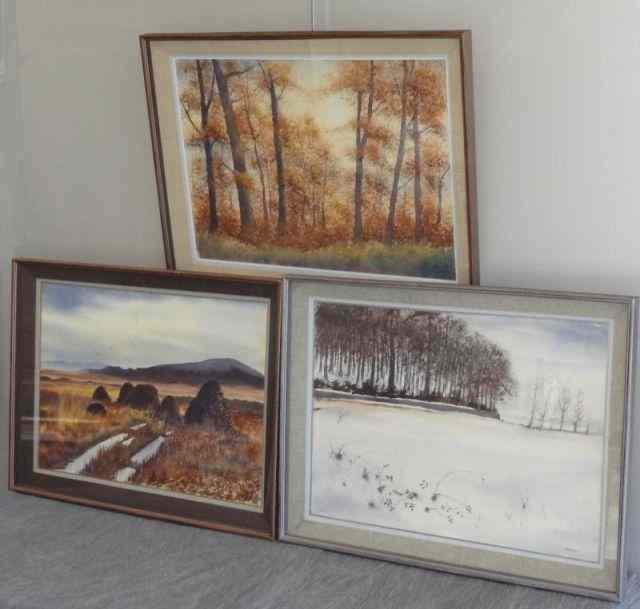 Appraisal: FLACK James Watercolor Landscapes All signed lower right James Hall