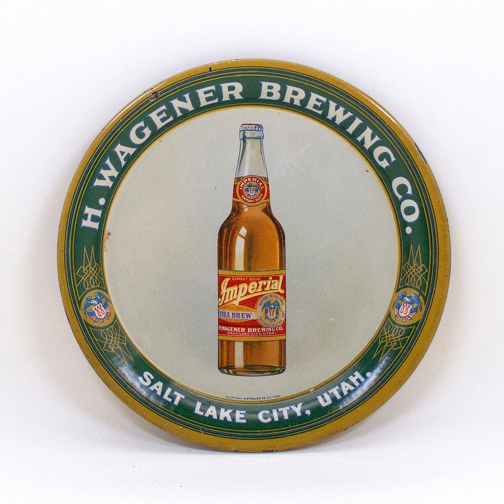 Appraisal: H Wagner Brewing Salt Lake City Tip Tray Reference n