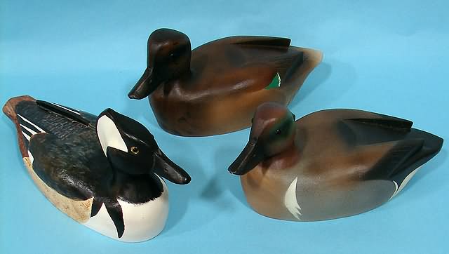 Appraisal: Group of decoys - pair teal Hooded Merganser from Don