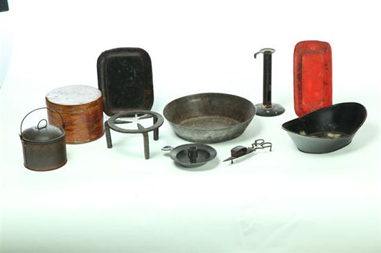 Appraisal: TEN PIECES OF TOLE AND METALWARE American th century Two