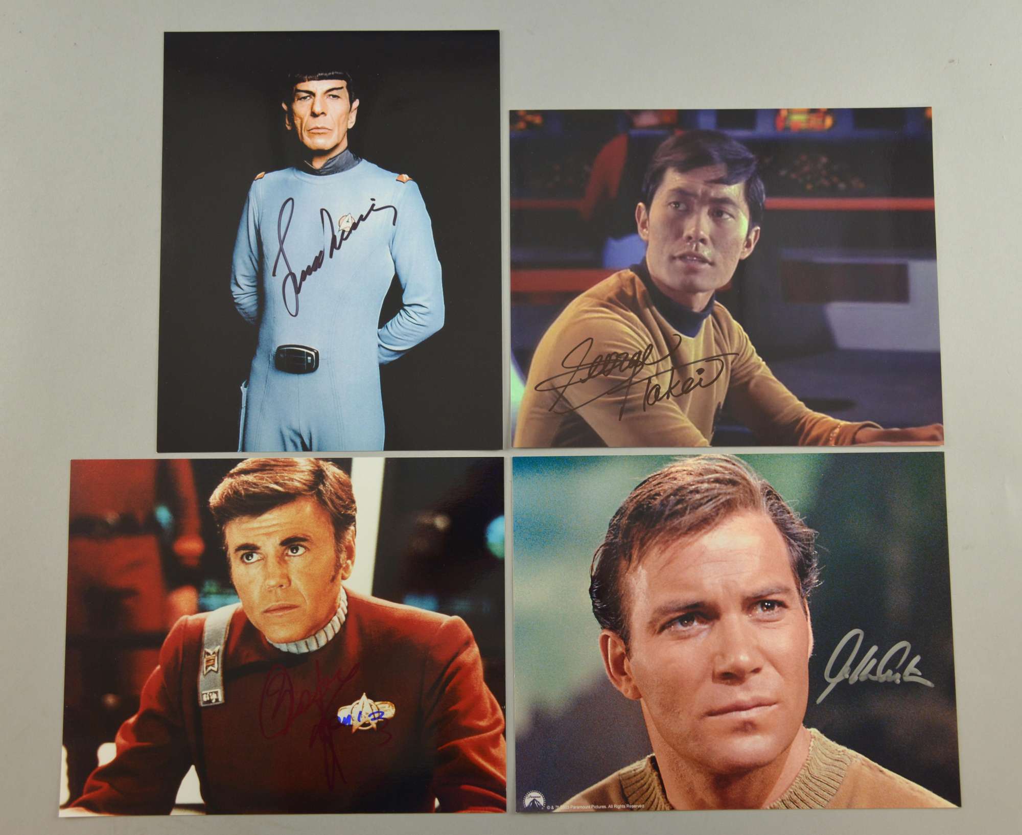 Appraisal: Star Trek four signed promotional x photographs Leonard Nimoy William