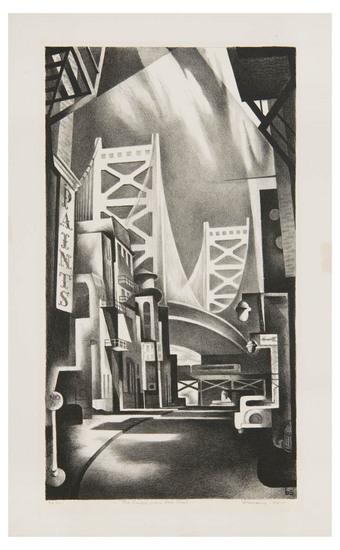 Appraisal: Benton Spruance - the bridge from race street f l