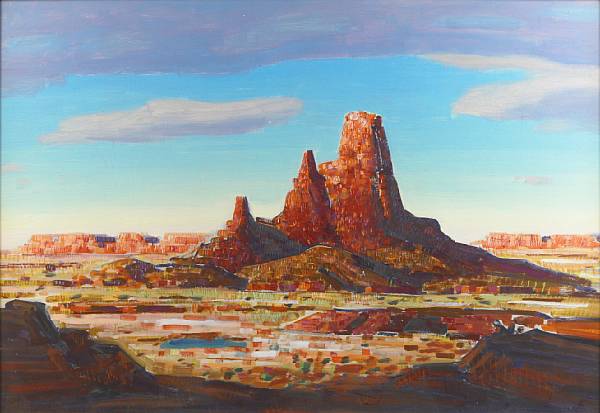 Appraisal: Conrad Buff American - Utah Mountains by the Lake double