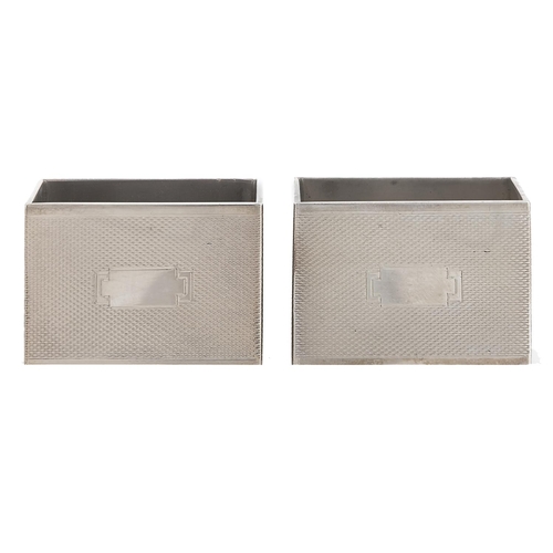 Appraisal: A pair of George VI rectangular silver napkin rings of