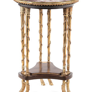 Appraisal: A Louis XVI Style Gilt Bronze and Marble-Top Gu ridon