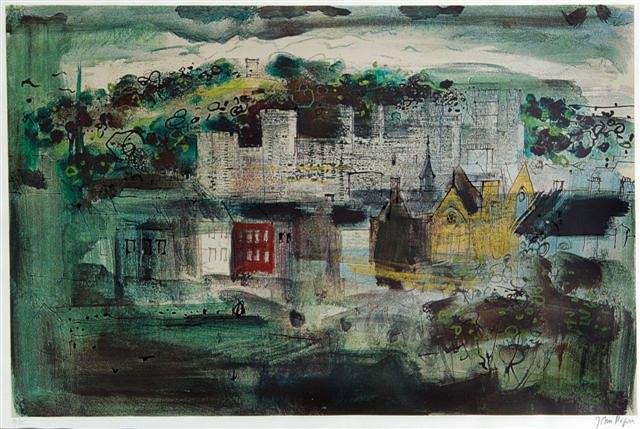 Appraisal: JOHN PIPER - - 'Caernarvon Castle' screen print pencil signed