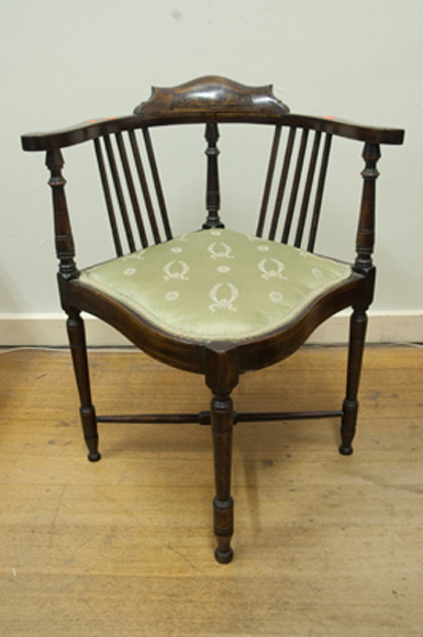 Appraisal: VICTORIAN INLAID CORNER CHAIR