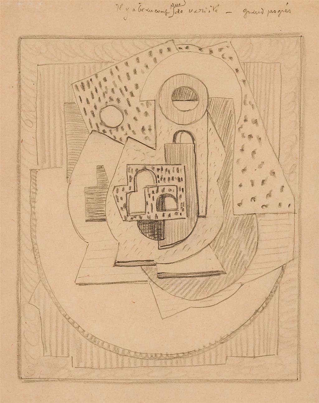 Appraisal: BLANCHE LAZZELL American - Abstract Composition pencil on paper unsigned