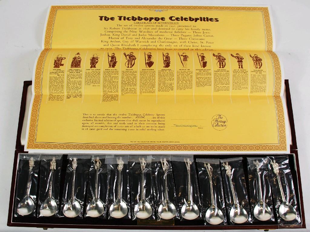 Appraisal: SET OF TWELVE REPLICA SPOONS 'Heritage Collection - The Tichborne