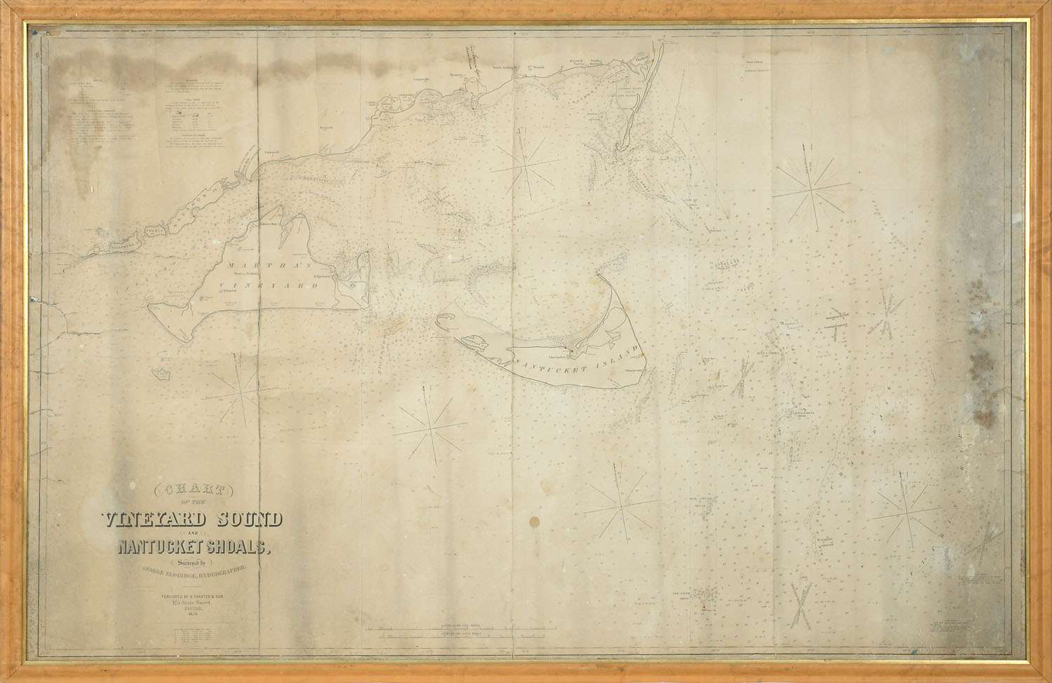 Appraisal: LARGE FRAMED ELDRIDGE CHART OF VINEYARD SOUND AND NANTUCKET SHOALS