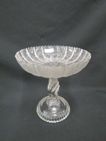 Appraisal: Tree of Life Pattern Glass Compote clear figural hand pedestal