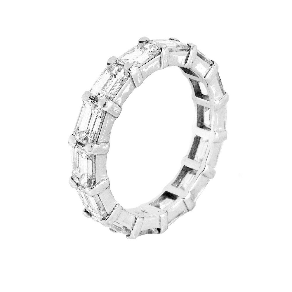 Appraisal: ct TW Diamond and Platinum Eternity Band Approx Carat TW