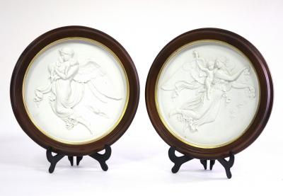 Appraisal: A pair of Royal Copenhagen roundels after Bertel Thorvaldsen cm