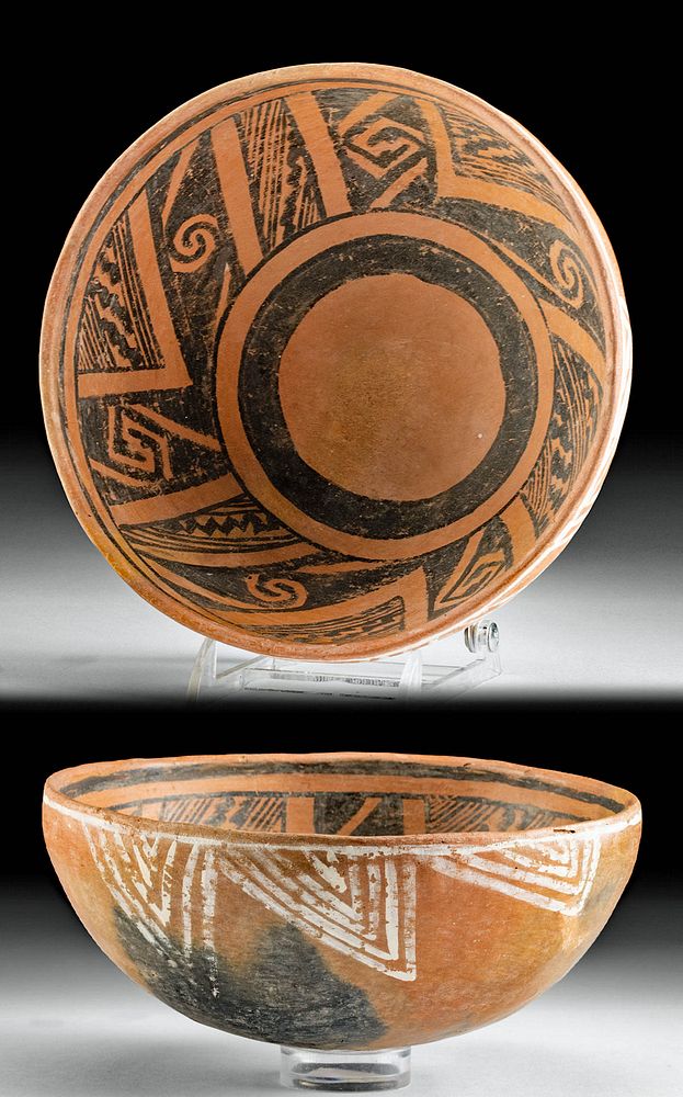 Appraisal: Anasazi St John's Polychrome Pottery Bowl Southwestern USA east central