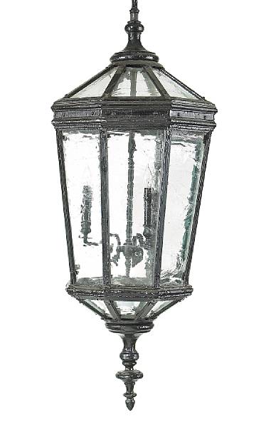 Appraisal: A French Neoclassical style painted iron and glass lantern last