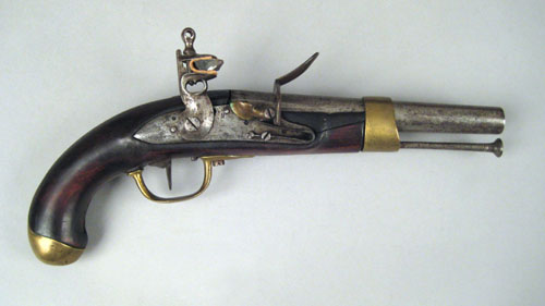 Appraisal: European naval flintlock pistol marked with a star over proof