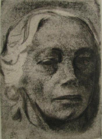 Appraisal: Kathe Kollwitz German - restrike etching portrait embossed ''Munchen ''