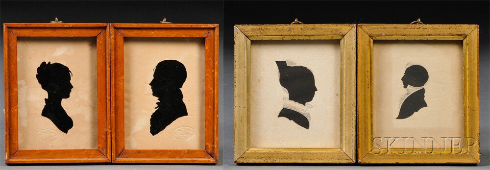 Appraisal: Four Framed Silhouette Portraits America early th century a pair