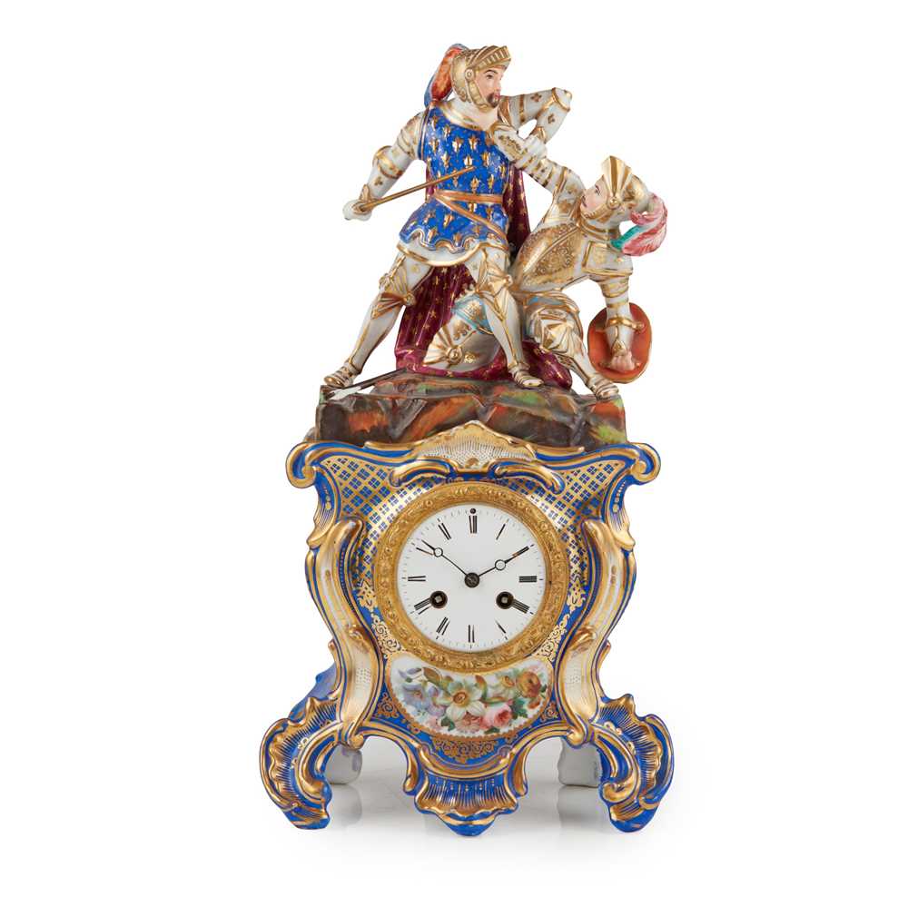 Appraisal: FRENCH JACOB PETIT PORCELAIN MANTEL CLOCK TH CENTURY the white