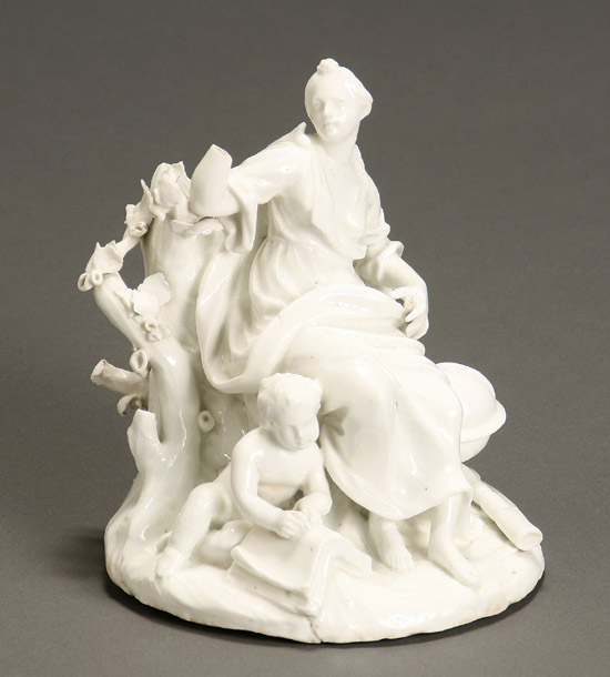 Appraisal: Vincennes White Glazed Allegorical Group of L'Astronomie Mid- th Century