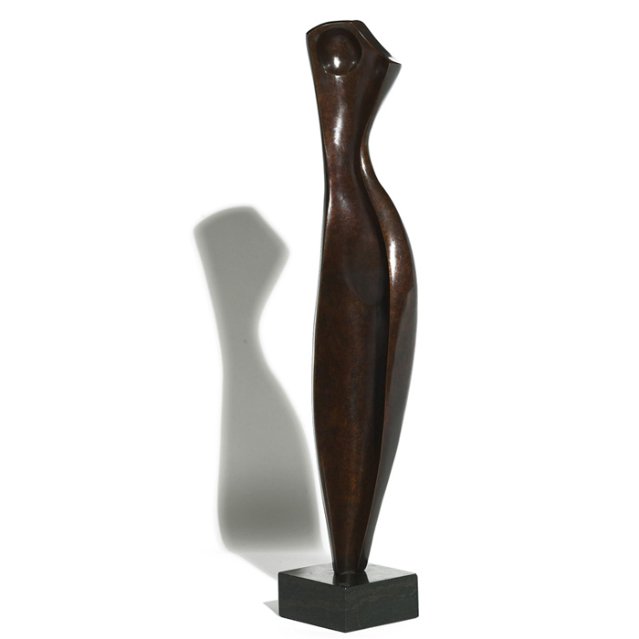 Appraisal: Michael Barkin bronze sculpture large abstract nude form over a