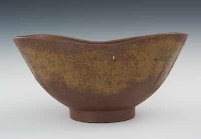 Appraisal: A Large Earthenware Ikebana Bowl th Century With impressed mark