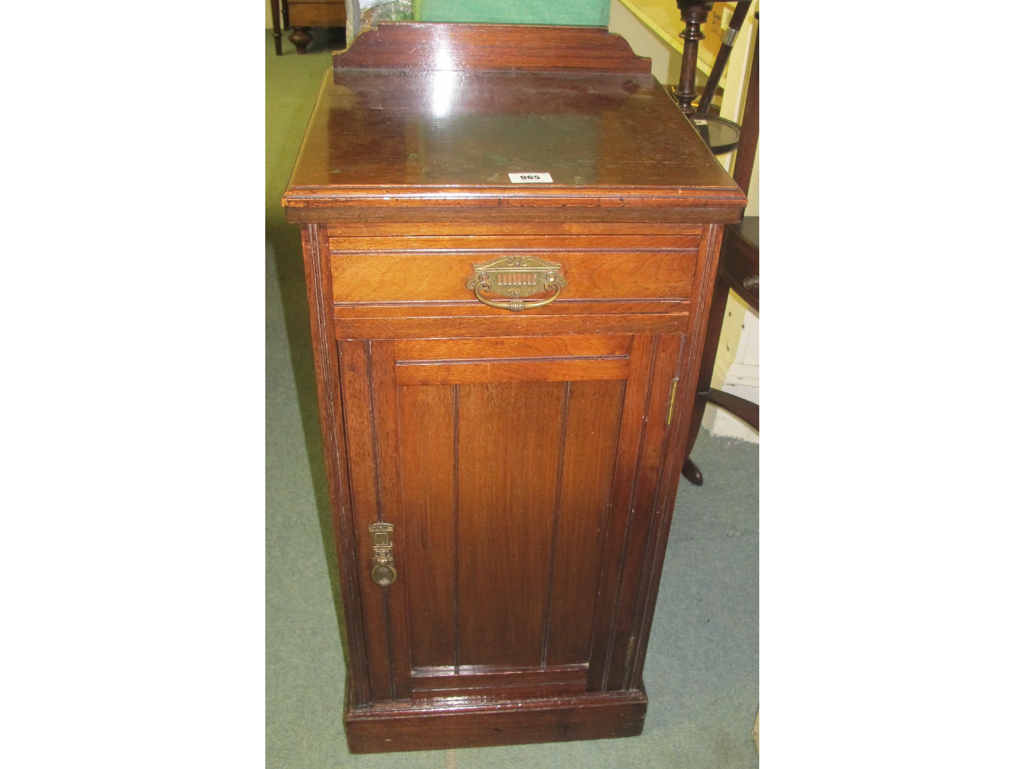 Appraisal: A Victorian mahogany bedside cabinet