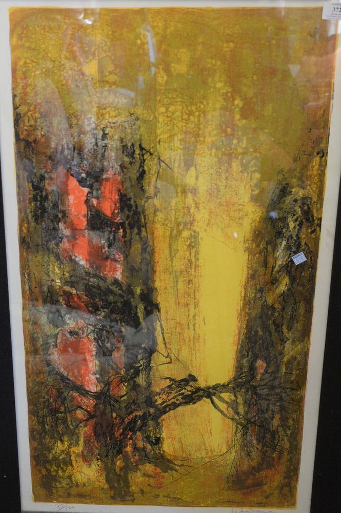 Appraisal: Dang Lebadang Vietnamese - untitled abstraction lithograph in colors on