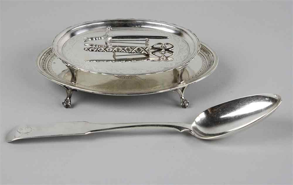 Appraisal: ENGLISH ELIZABETH JONES AND ROBERT HENNELL SILVER SALVERS AMERICAN C