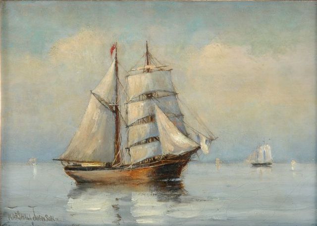 Appraisal: MARSHALL JOHNSONAmerican - Brigantine off a coast Signed lower left