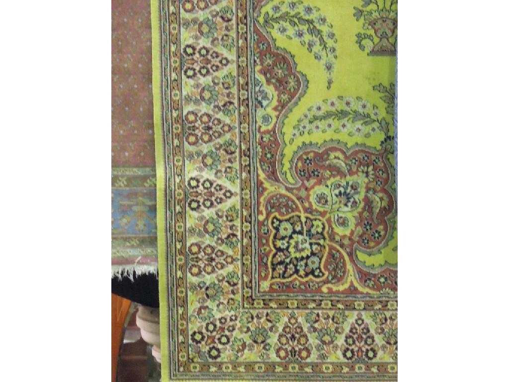 Appraisal: A Wilton style Indian designed carpet with a central pale