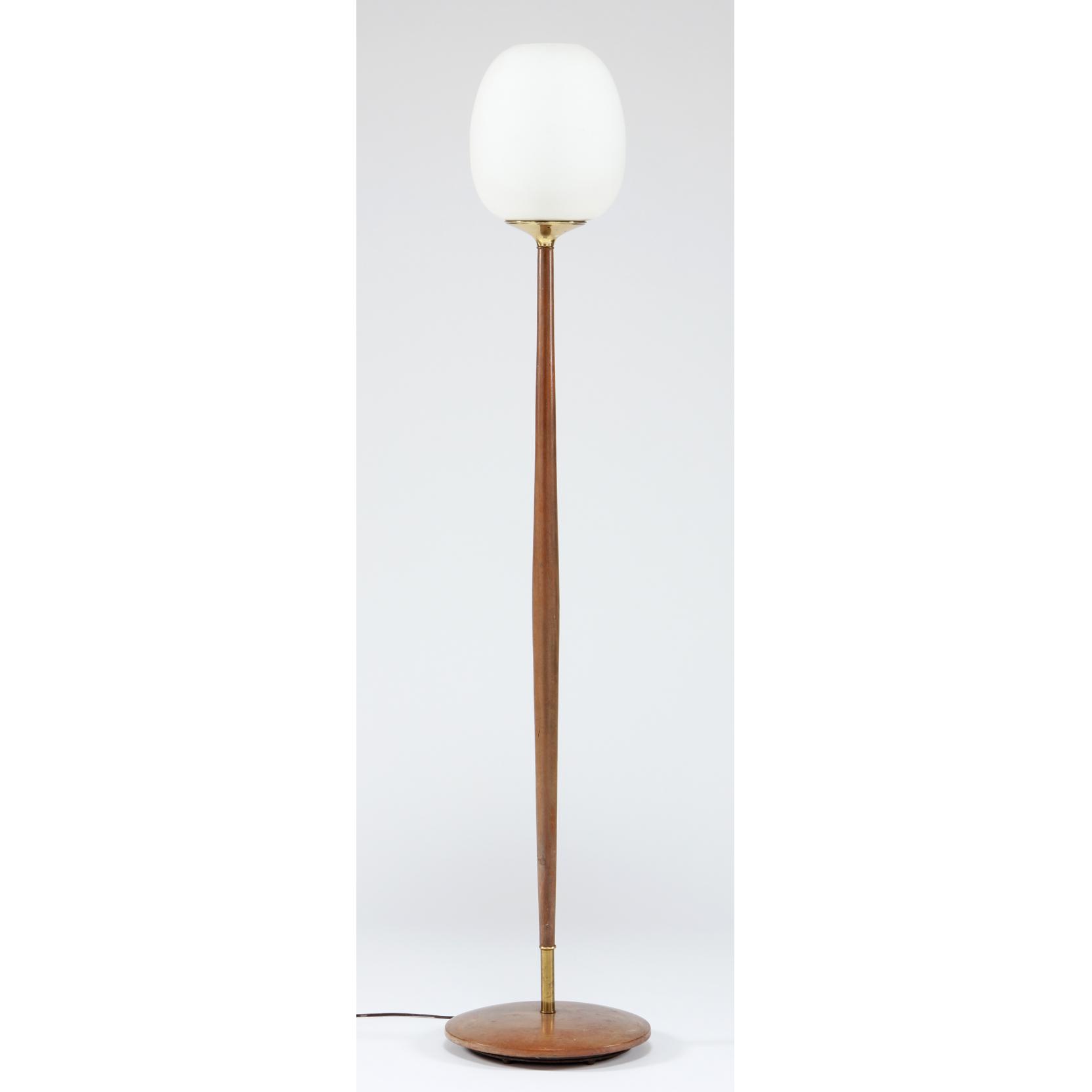 Appraisal: Mid-Century Modern Floor Lamp American circa mahogany with brass mounts