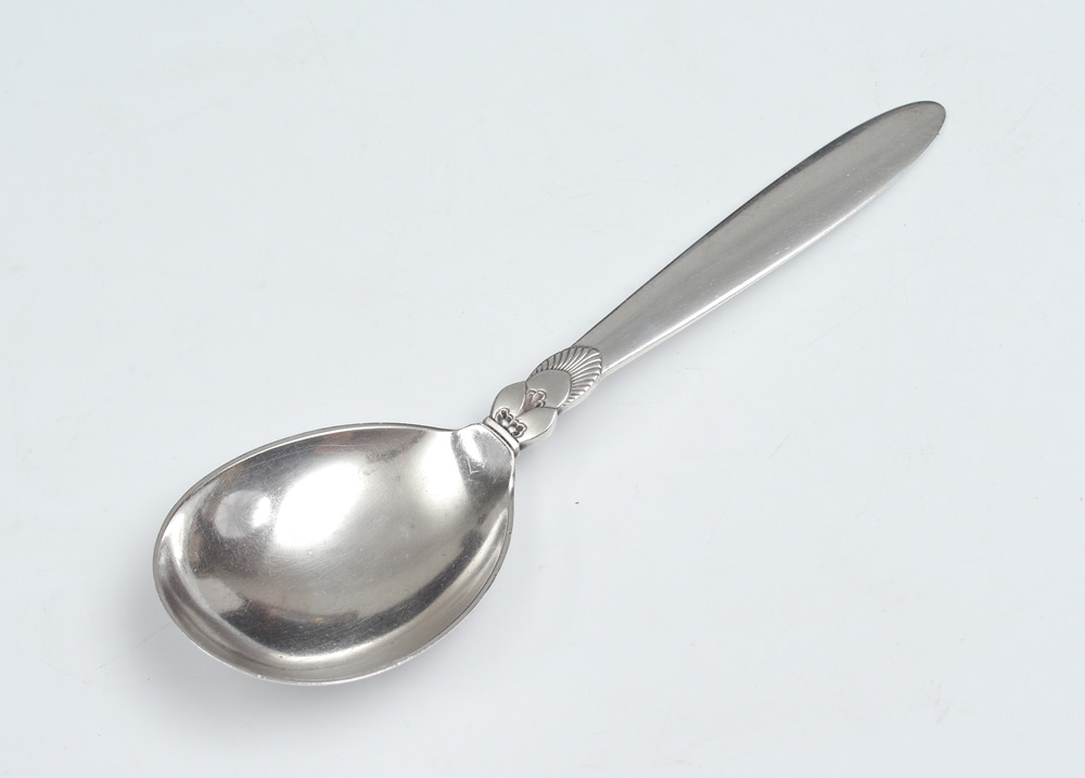 Appraisal: GEORG JENSEN CACTUS PATTERN STERLING SERVING SPOON Circa - Jensen