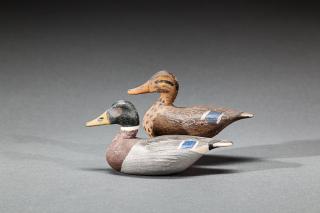 Appraisal: Miniature Mallard Pair Otto Garren - Canton IL c