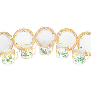 Appraisal: A Set of Fourteen Royal Copenhagen Flora Danica Demitasse Cups