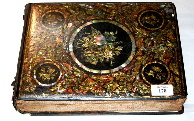 Appraisal: A VICTORIAN PAPIER MACH AND MOTHER OF PEARL INLAID BOX