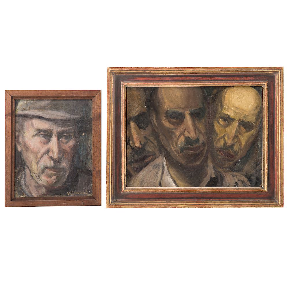 Appraisal: Vincent Canade Two Self Portraits Italian American - Self Portrait